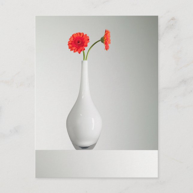 Carte Postale Flowers | Orange Gerbera in Vase (Devant)