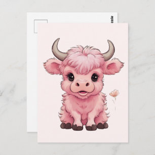 Carte Postale Fluffy Rose Highlands Scottish Cow