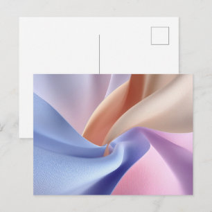 Carte Postale Flux de tissu pastel abstrait avec des courbes dou