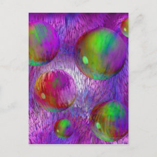 Carte Postale Flux intérieur I Abstrait Fractal Vert Violet Gala