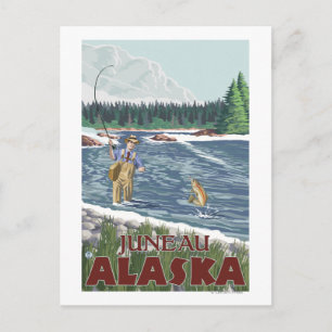 Carte Postale Fly Fisherman - Juneau, Alaska