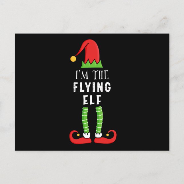 Carte Postale Flying Elf Christmas Correspondant cadeau de famil (Devant)