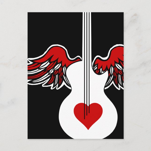 Carte postale Flying Heart Guitar (Devant)