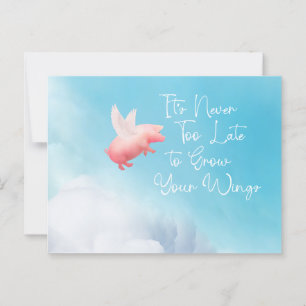 Carte Postale Flying Pig Grow Your Wings