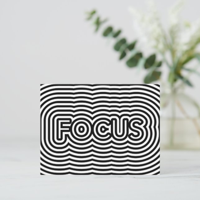 Carte Postale Focus illusion optique op art lignes blanches (Debout devant)