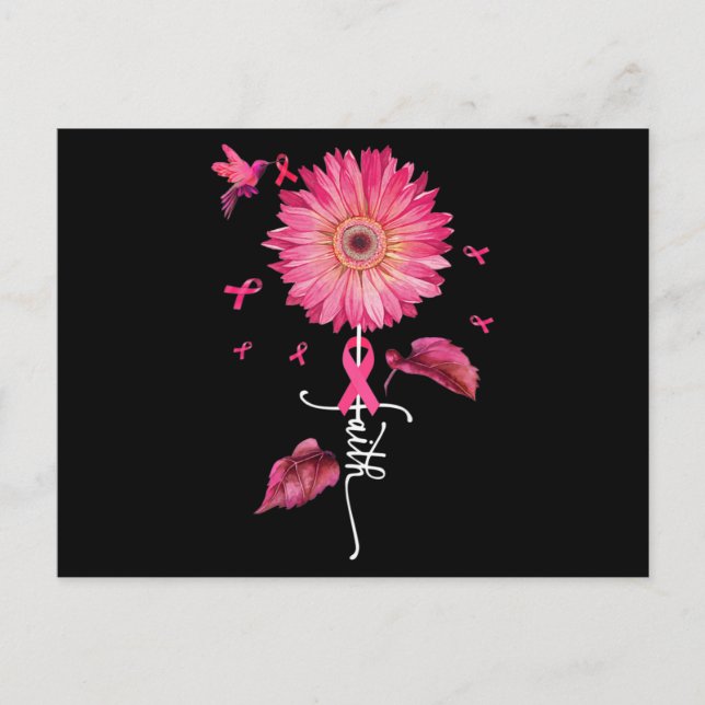Carte Postale Foi de marguerite rose - Sensibilisation au cancer (Devant)