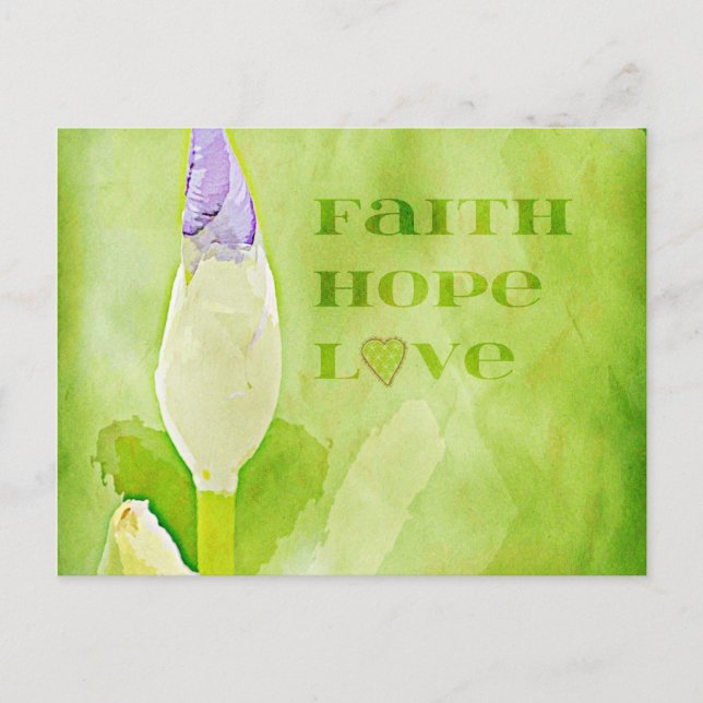 Carte Postale Foi, Espoir, Amour Iris (Devant)