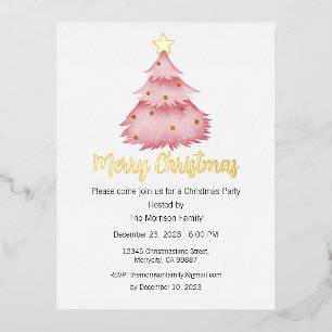 Carte postale Foil de Noël, Invitation de Noël