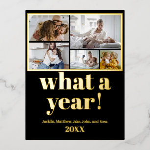 Carte postale Foil Holiday 5 photos personnalisées