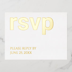 Carte postale Foil RSVP Simple et élégant