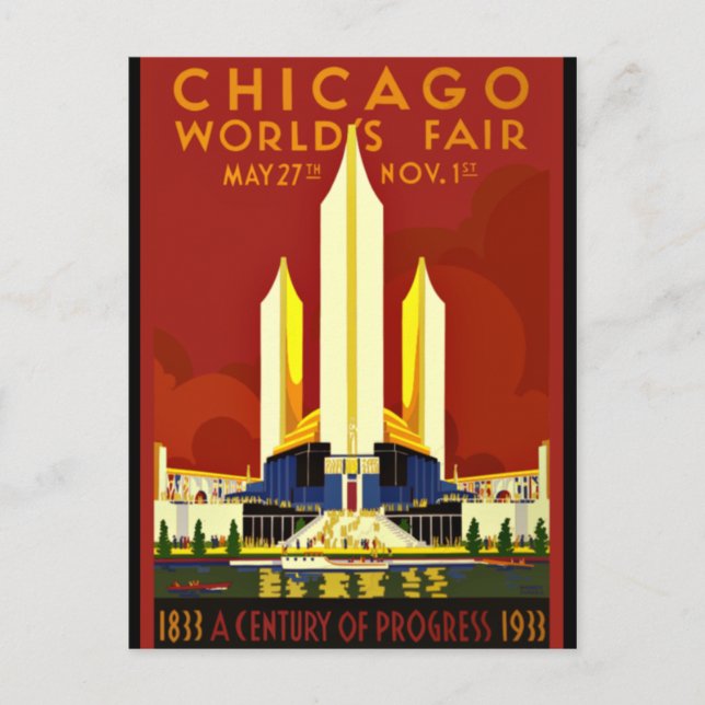 Carte Postale Foire mondiale de Chicago, 1933 (Devant)