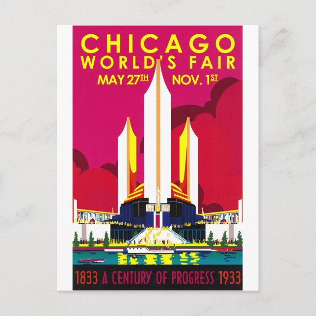 Carte Postale Foire mondiale de Chicago 1933 (Devant)