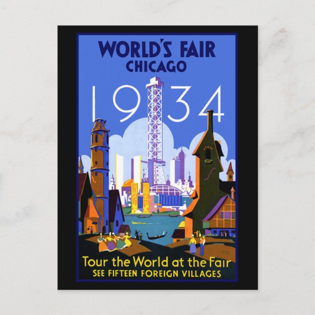 Carte Postale Foire mondiale de Chicago 1934 (Devant)