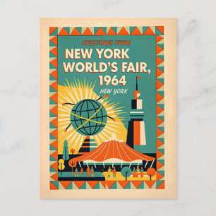 Carte Postale Foire Mondiale de New York 1964 Rétro