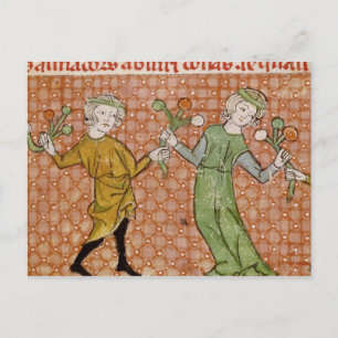 Carte Postale Fol.215v La tentation : Un couple dansant
