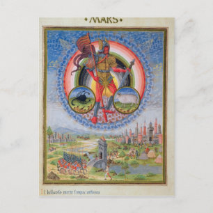 Carte Postale Fol.7v The Planet Mars, from 'De Sphaera', 1470