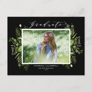 Carte Postale Foliage sauvage aquarelle noire Photo remise des d