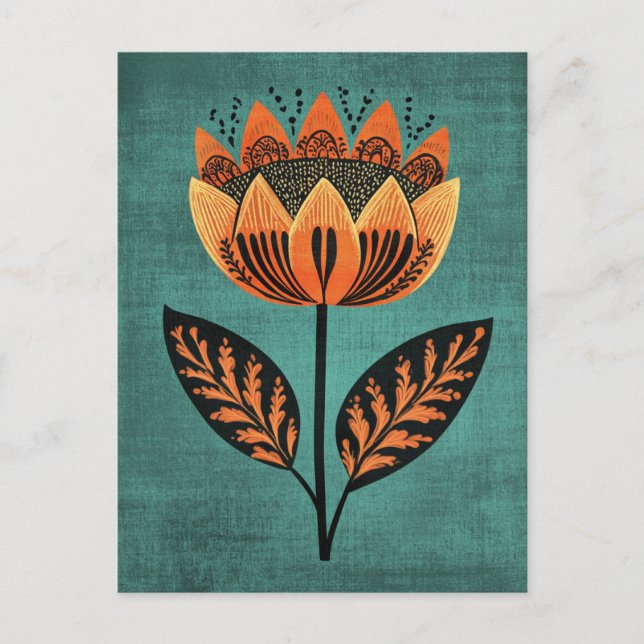 Carte Postale Folk Bloom No.256 (Devant)