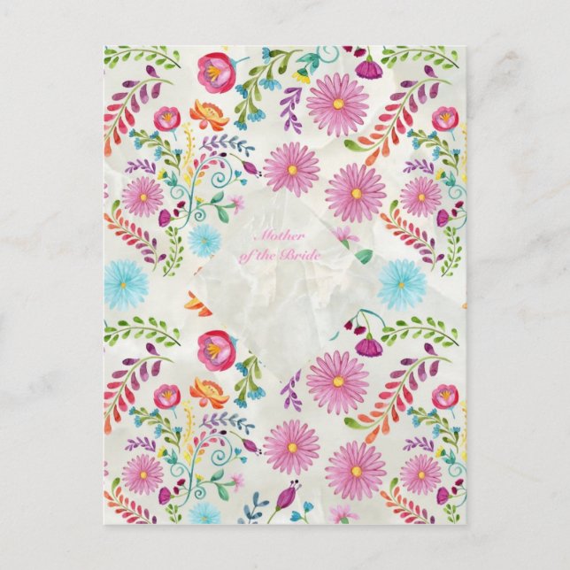 Carte Postale Folk Flowers Mother of Bride (Devant)