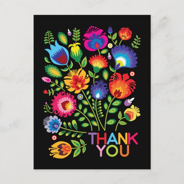 Carte Postale folklore Merci personnalisable (Devant)