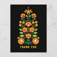 Carte postale folklore personnalisable Merci