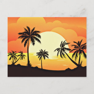 Carte Postale Fond d'été avec palmiers-32134