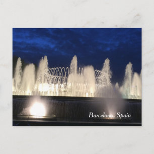 Carte Postale Fontaine à Barcelone, Espagne