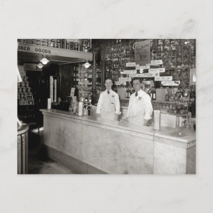 Carte Postale Fontaine à soda de la pharmacie, 1921