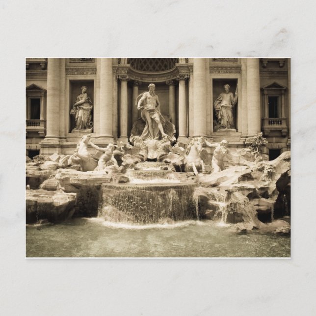Carte Postale Fontaine classique de Trevi, Rome (Devant)