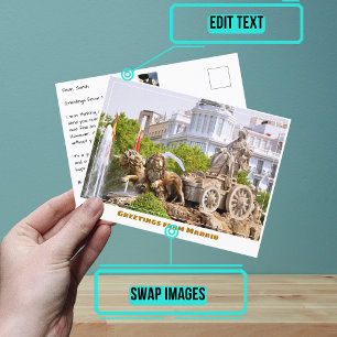 Carte Postale Fontaine de Cibeles Madrid Espagne Moderne