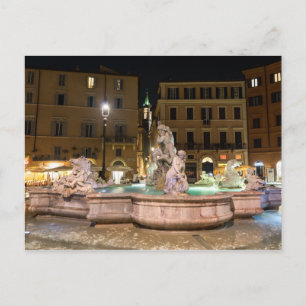 Carte Postale Fontaine de Neptune sur la Piazza Navona - Rome