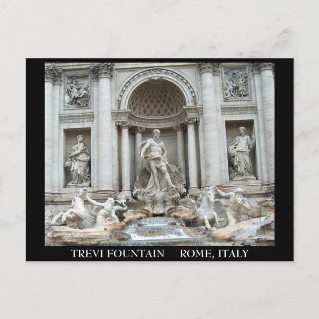 Carte Postale Fontaine de Trevi à Rome, Italie (Devant)