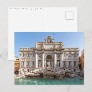 Carte Postale Fontaine de Trevi au petit matin - Rome, Italie