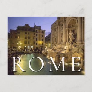 Carte Postale Fontaine de Trevi la nuit   Rome, Italie   MERCI