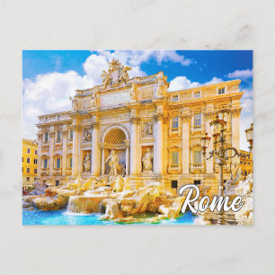 Carte Postale Fontaine de Trevi, Rome, Italie