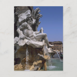 Carte Postale Fontaine des Quatre-Fleuves, Piazza Navona, Rome,