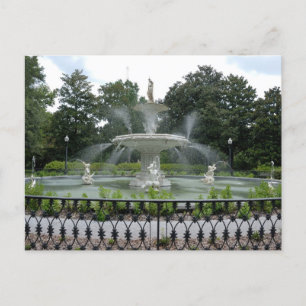 Carte Postale Fontaine du parc Forsyth Savannah, Géorgie