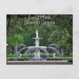 Carte Postale Fontaine du parc Forsyth, Savannah Géorgie