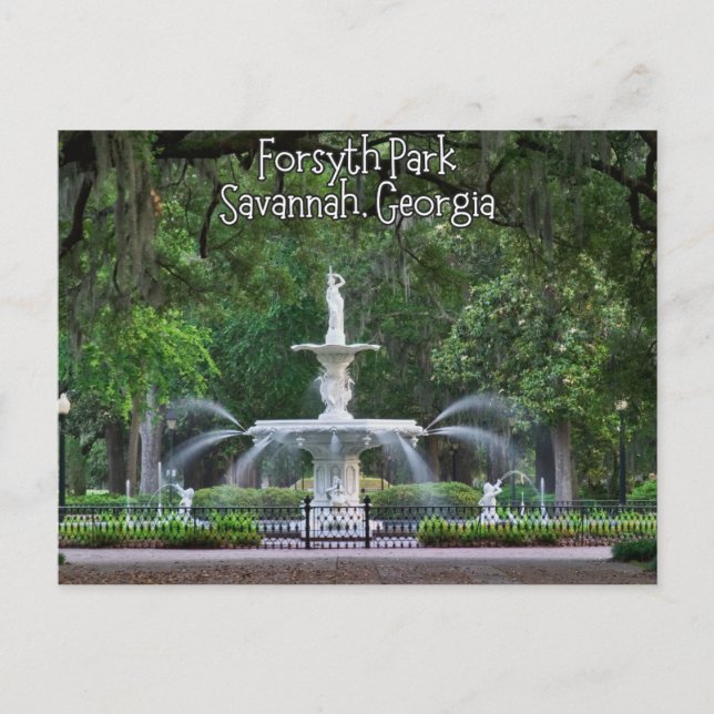 Carte Postale Fontaine du parc Forsyth, Savannah Géorgie (Devant)
