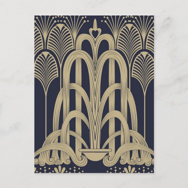 Carte postale Fontaine en acier bleu (Devant)