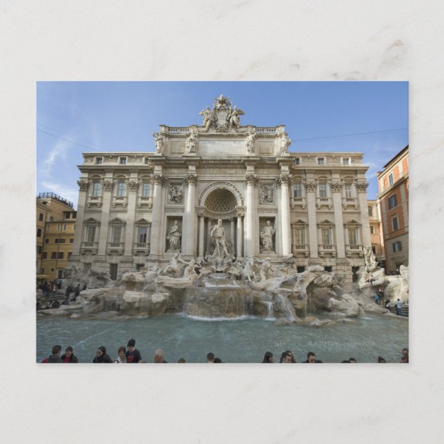 Carte Postale Fontaine historique de Trevi à Rome, Italie (Devant)