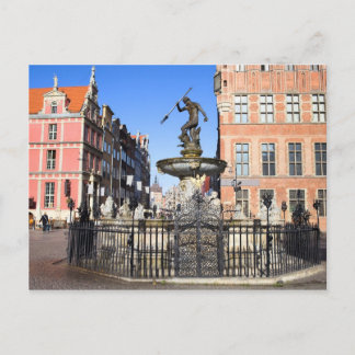 Carte Postale Fontaine Neptune dans la ville de Gdansk