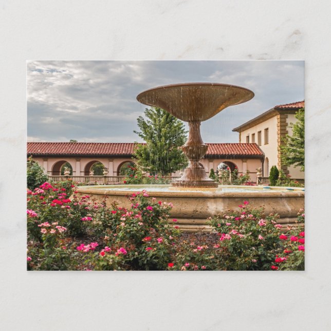 Carte Postale Fontaines et Roses Bienvenue au Village de l'Unité (Devant)