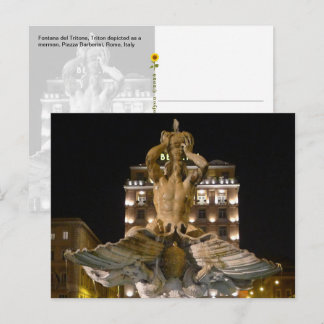 Carte Postale Fontana del Tritone, Rome, Italy  - 