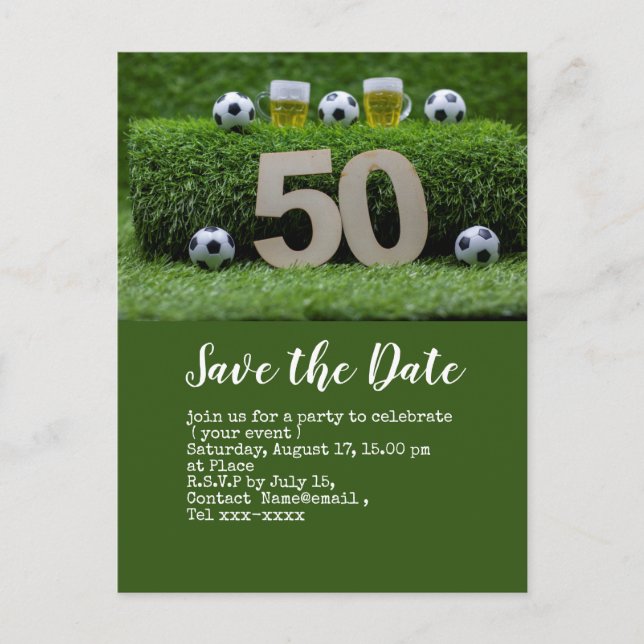 Carte Postale Foot sauve la date  bal Soixantième anniversaire (Devant)