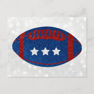 Carte Postale Football Américain 4 juillet Paillettes
