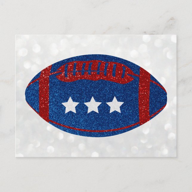 Carte Postale Football américain 4e juillet Parties scintillant (Devant)