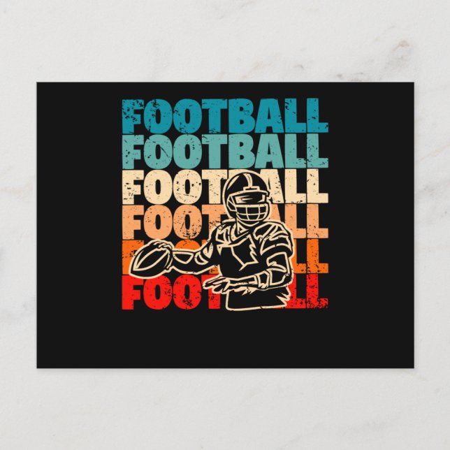 Carte Postale Football américain rétro années 70 80 Old School (Devant)