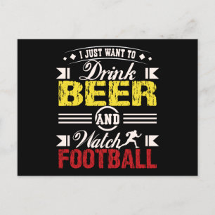 Carte Postale Football Et Bière
