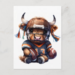 Carte Postale Football Et Vaches Highland